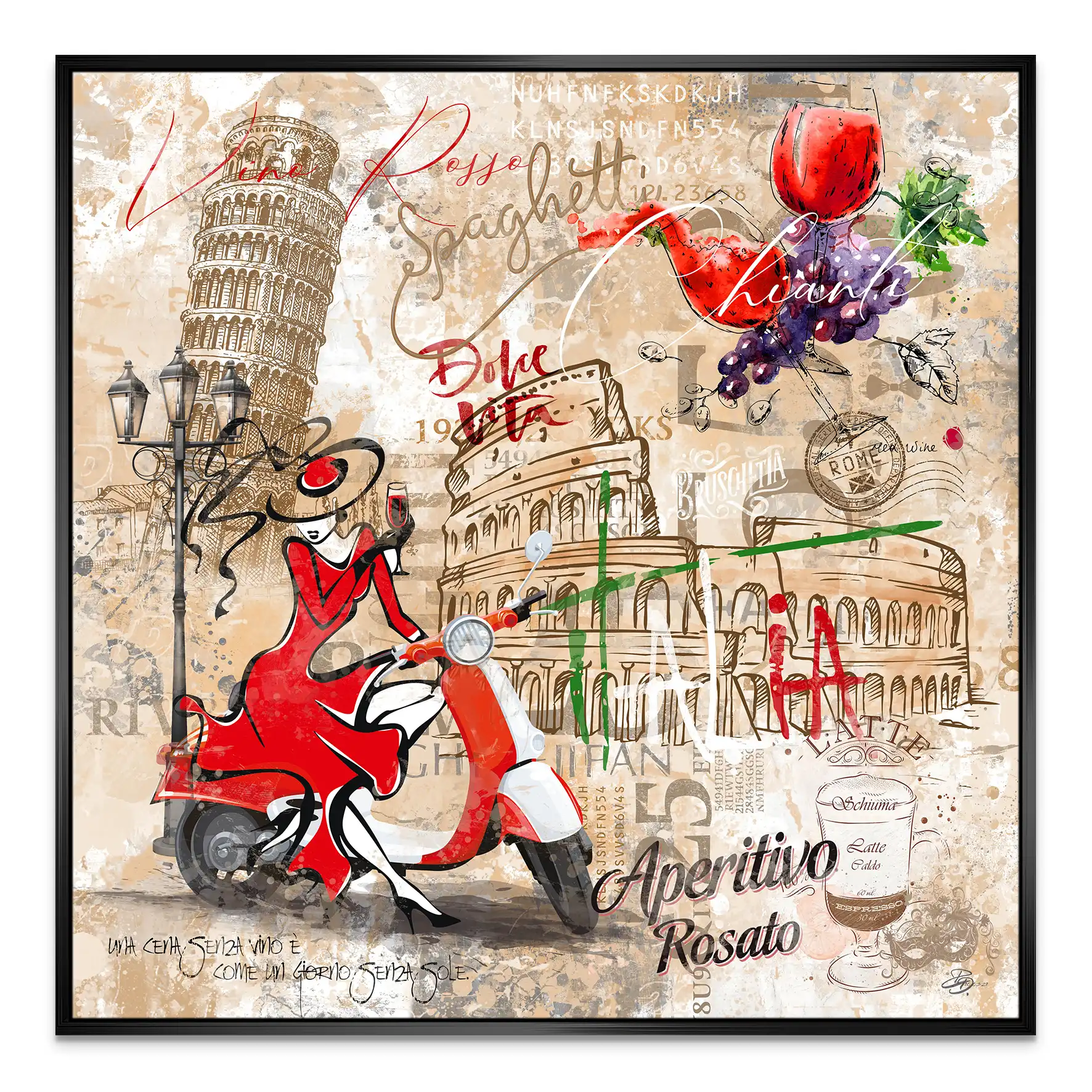 Italien Pop Art Leinwand Bild INGALERIE