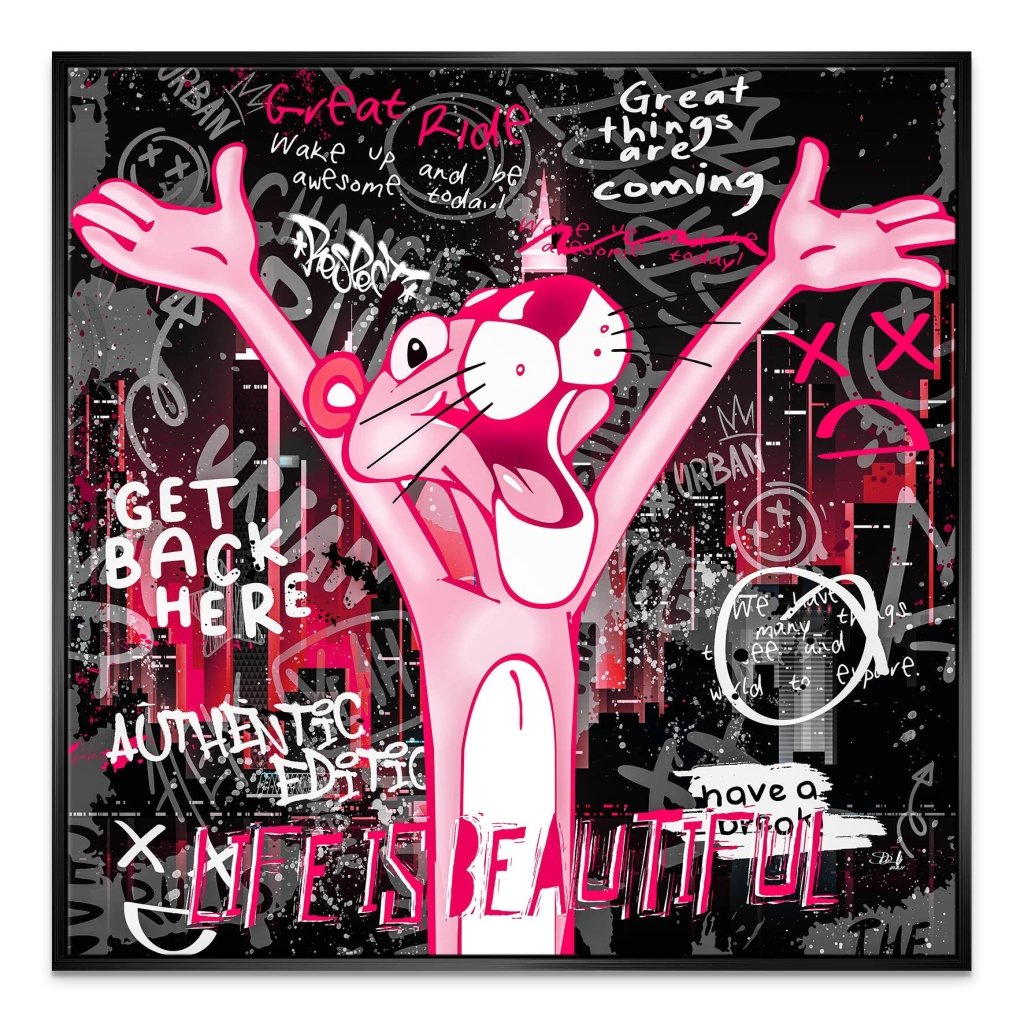 Pink Panther Pop Art Leinwand Bild INGALERIE