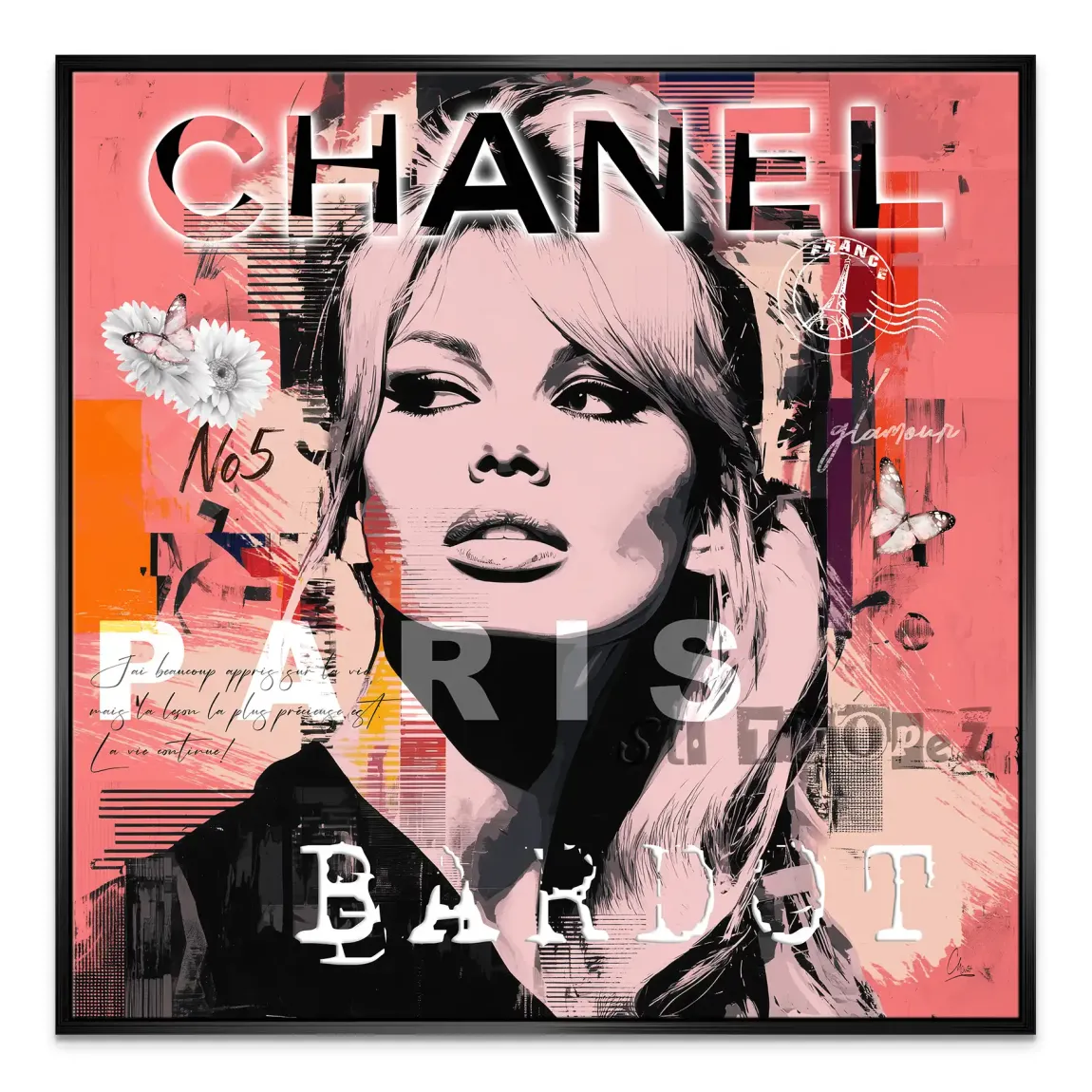 Bardot Chanel Art Leinwand Bild