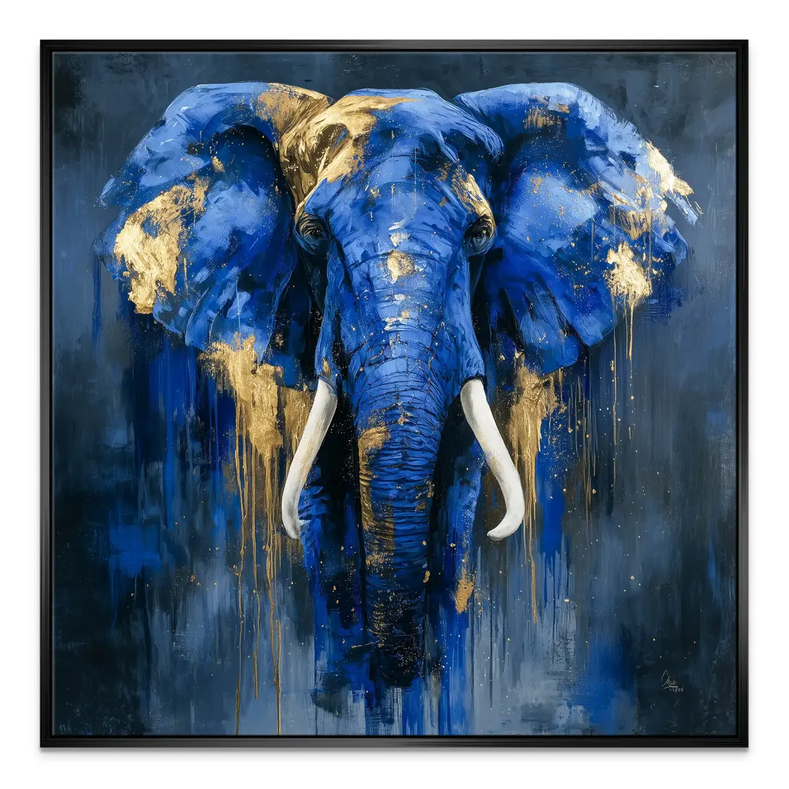 Blauer Elefant Abstrakt Leinwand Bild