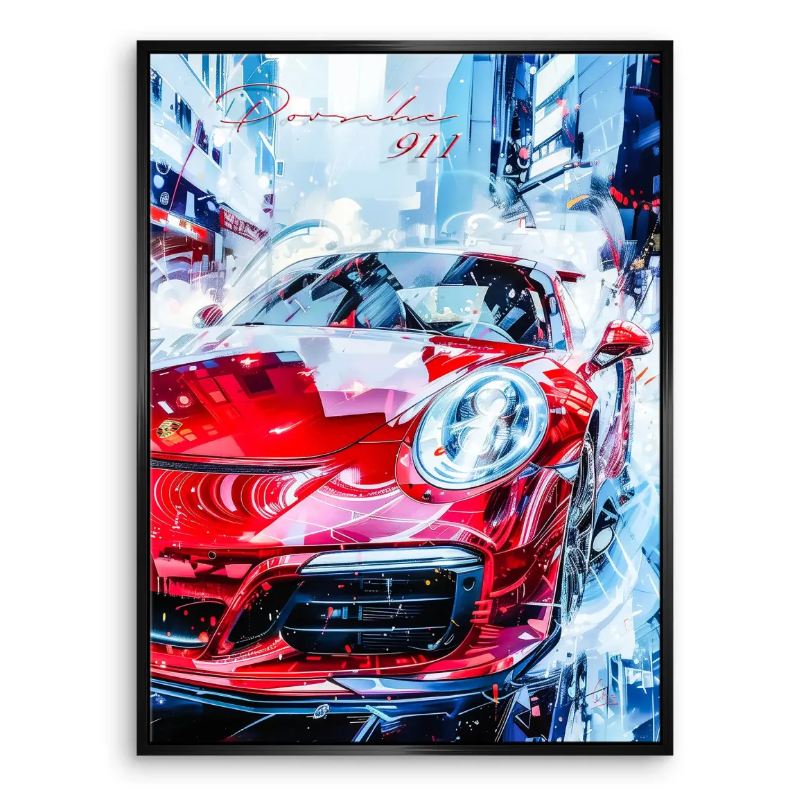 Red Pulse 911 Porsche Leinwand Bild