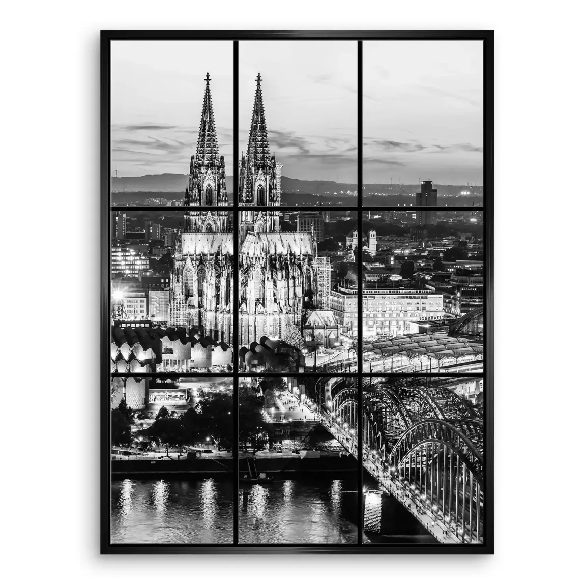 Köln Night Vision Leinwand Bild