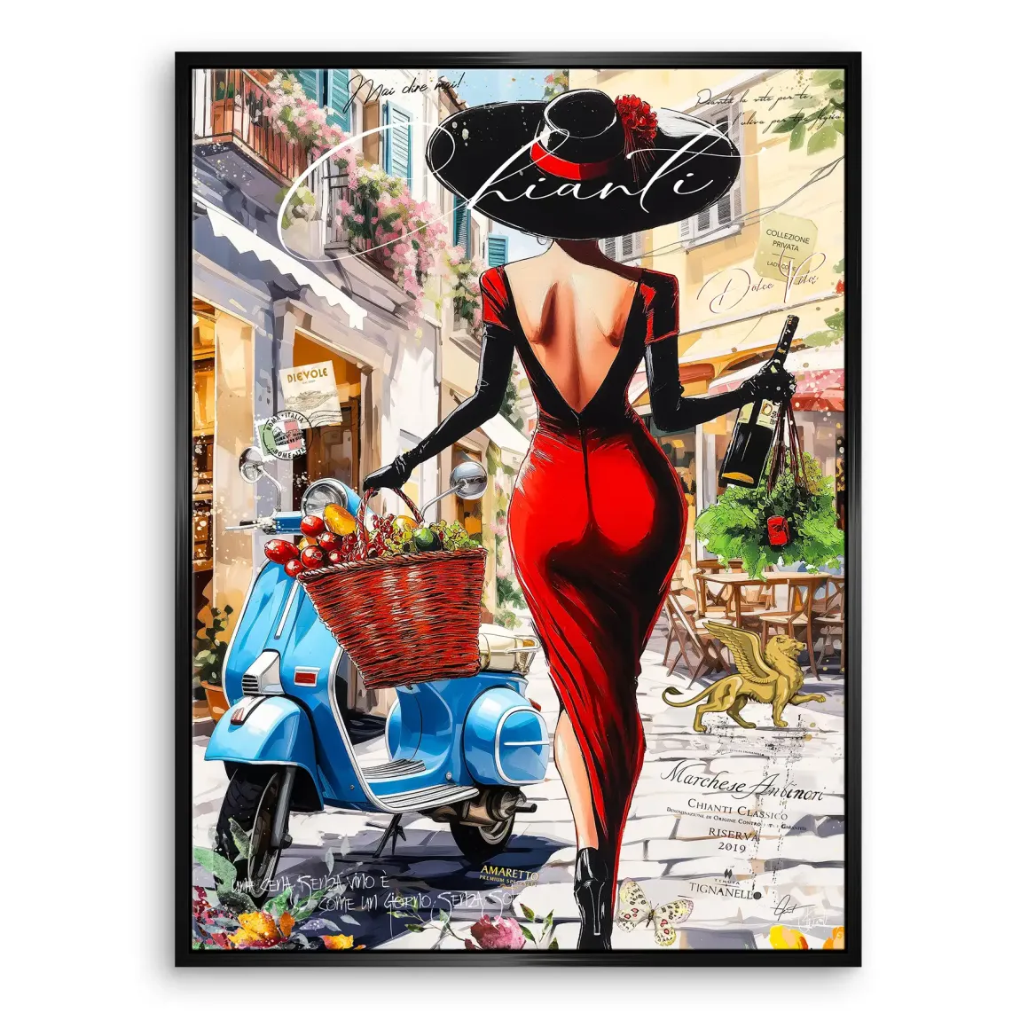 Chianti Gasse Leinwand Bild INGALERIE