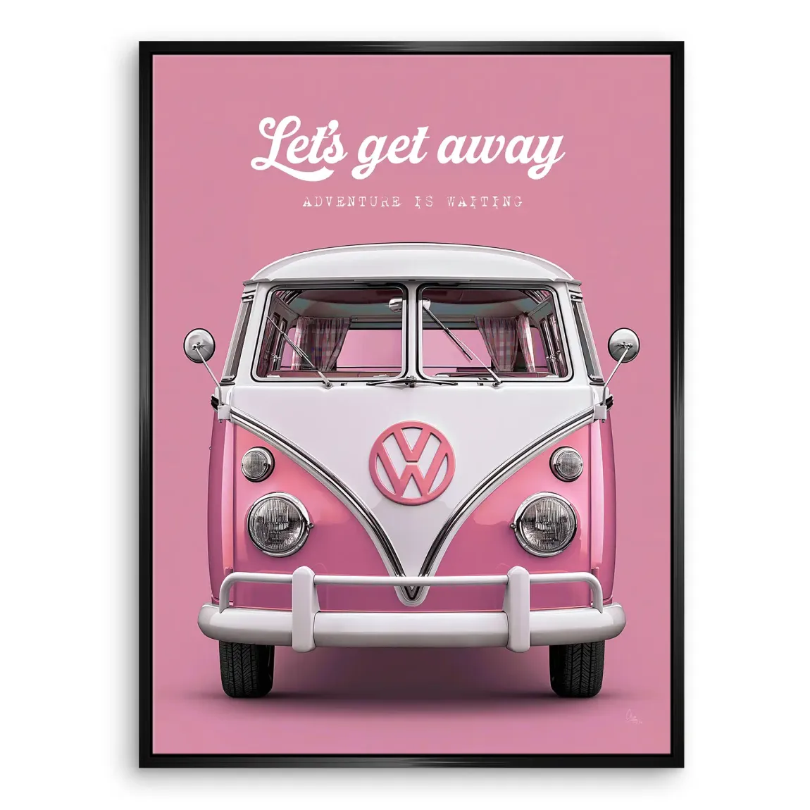 Pink VW Bulli Leinwand Bild