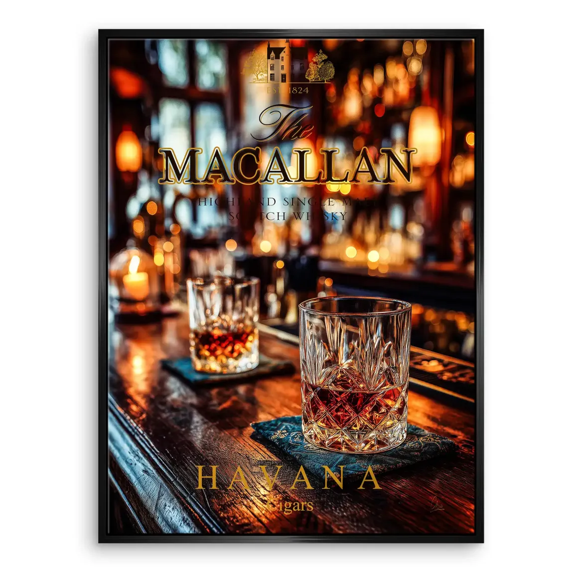 Havana Nights Whisky Leinwand Bild