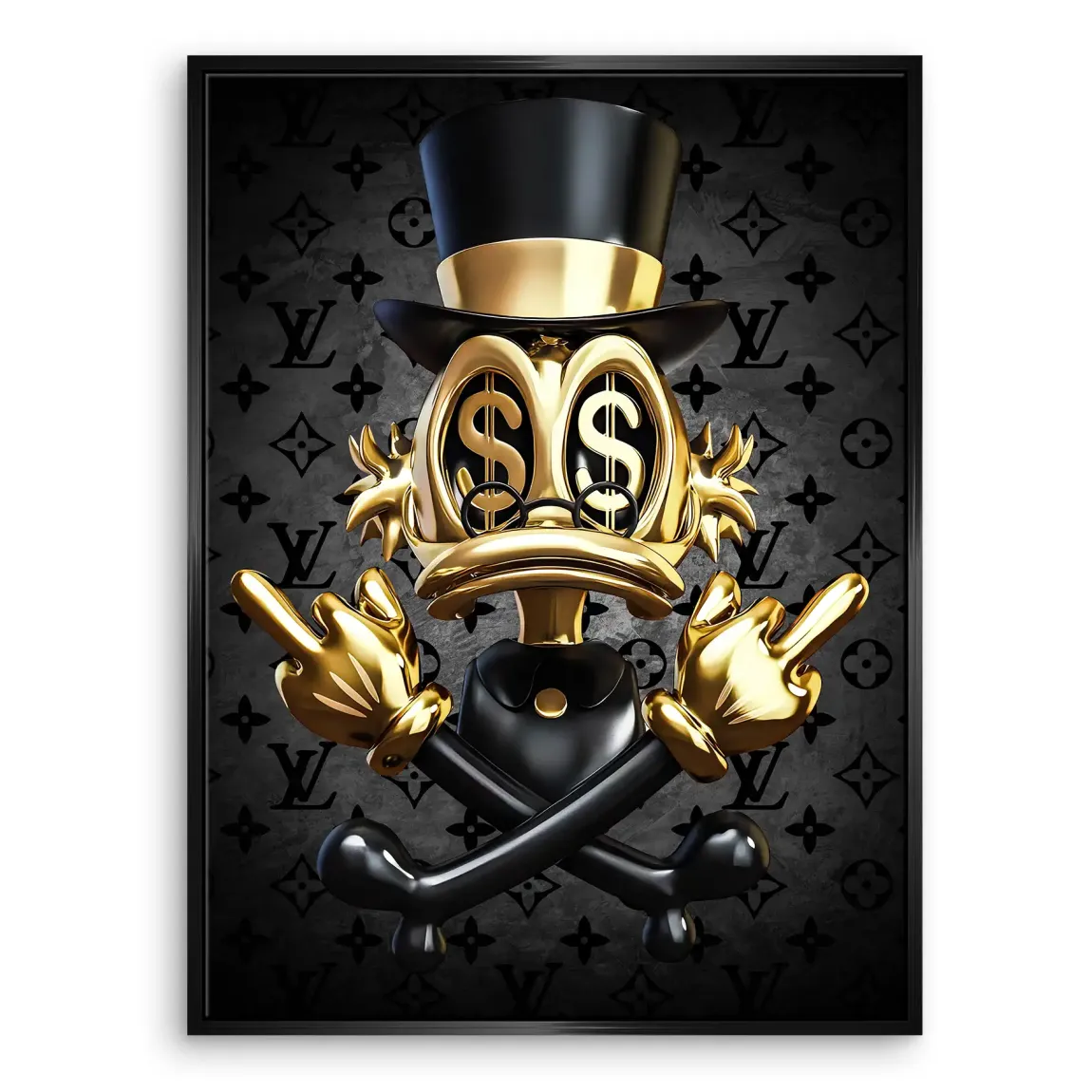 Money Skull Duck Leinwand Bild