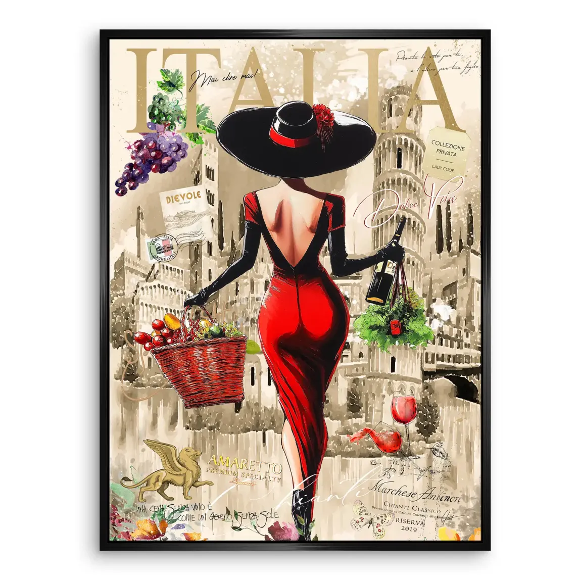Dolce Vita Rosso Flair Leinwand Bild INGALERIE