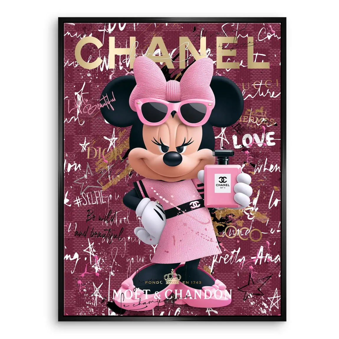 Minnie Maus Glam Chanel Leinwand Bild
