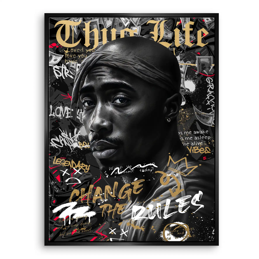 Pop Art Tupac Thug Life Leinwand Bild INGALERIE