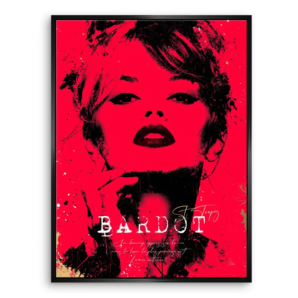 Brigitte Bardot Red Art Leinwand Bild