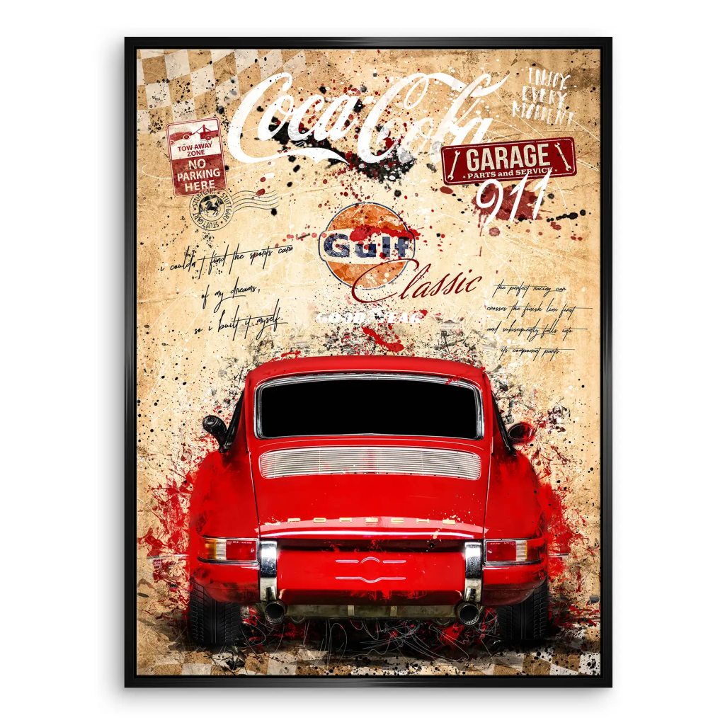 Porsche 911 Vintage Style Leinwandbild INGALERIE