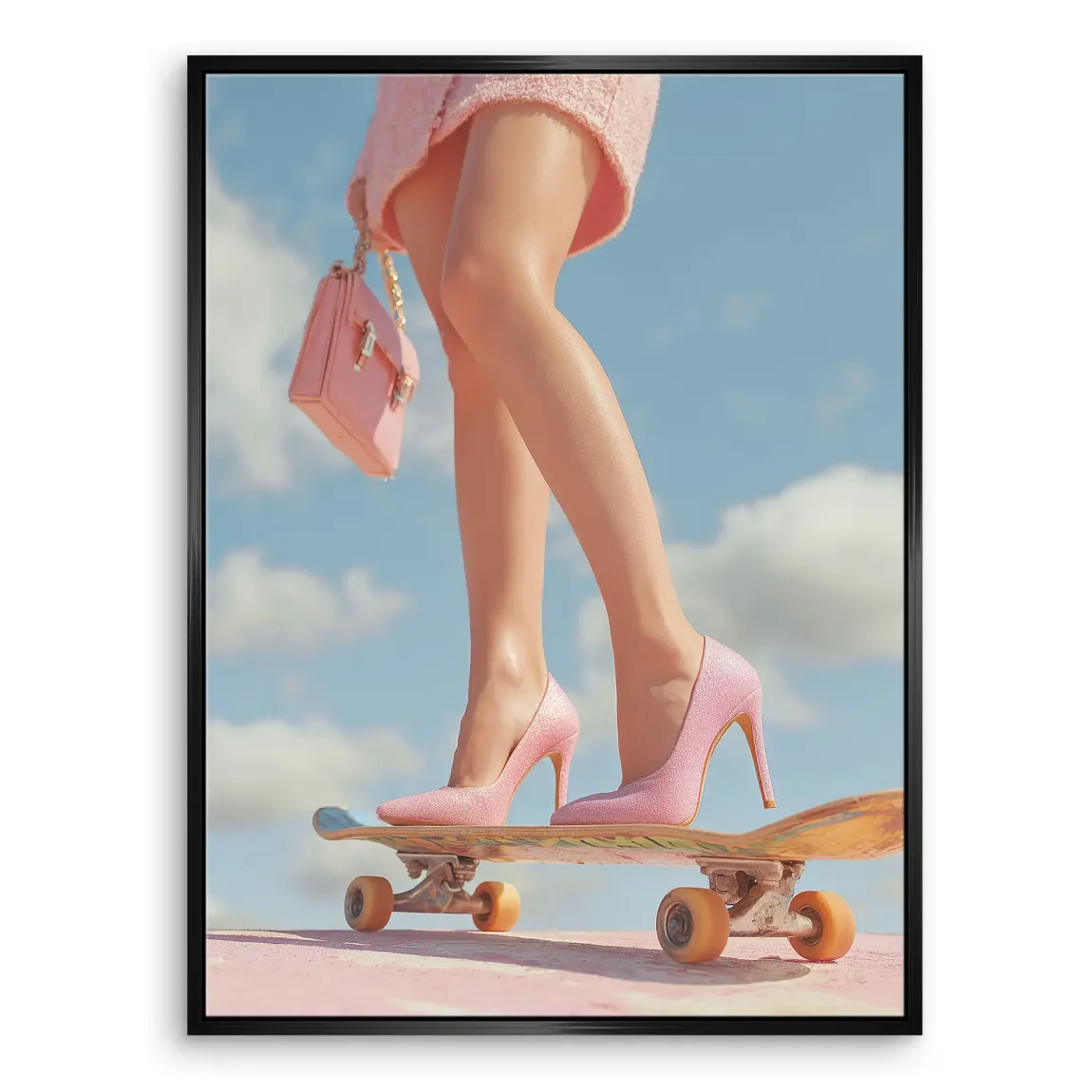 Pink Skate Leinwand Bild