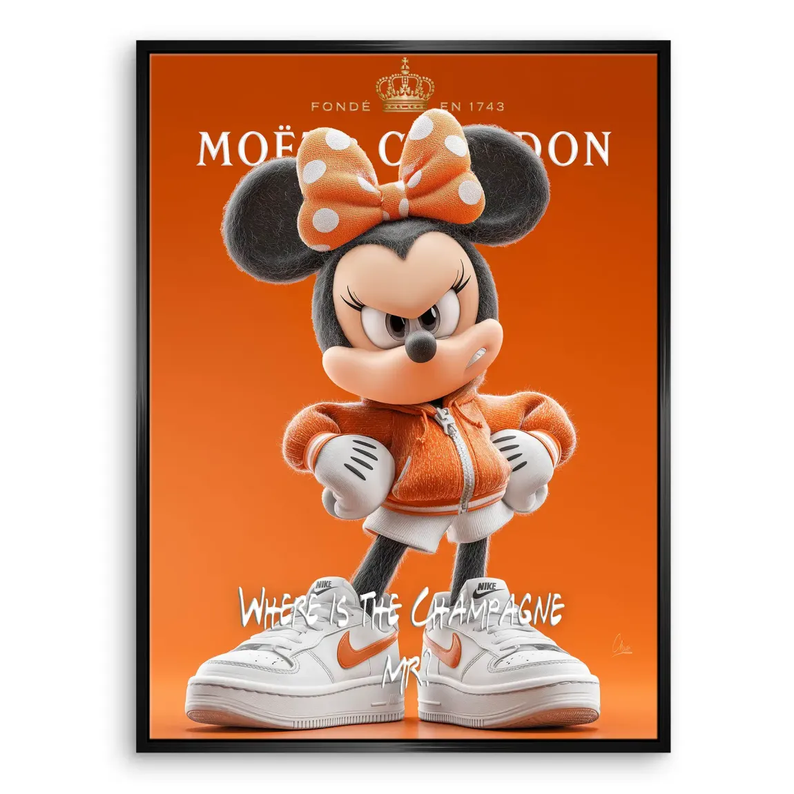 Champagne Mood Minnie Maus Leinwand Bild