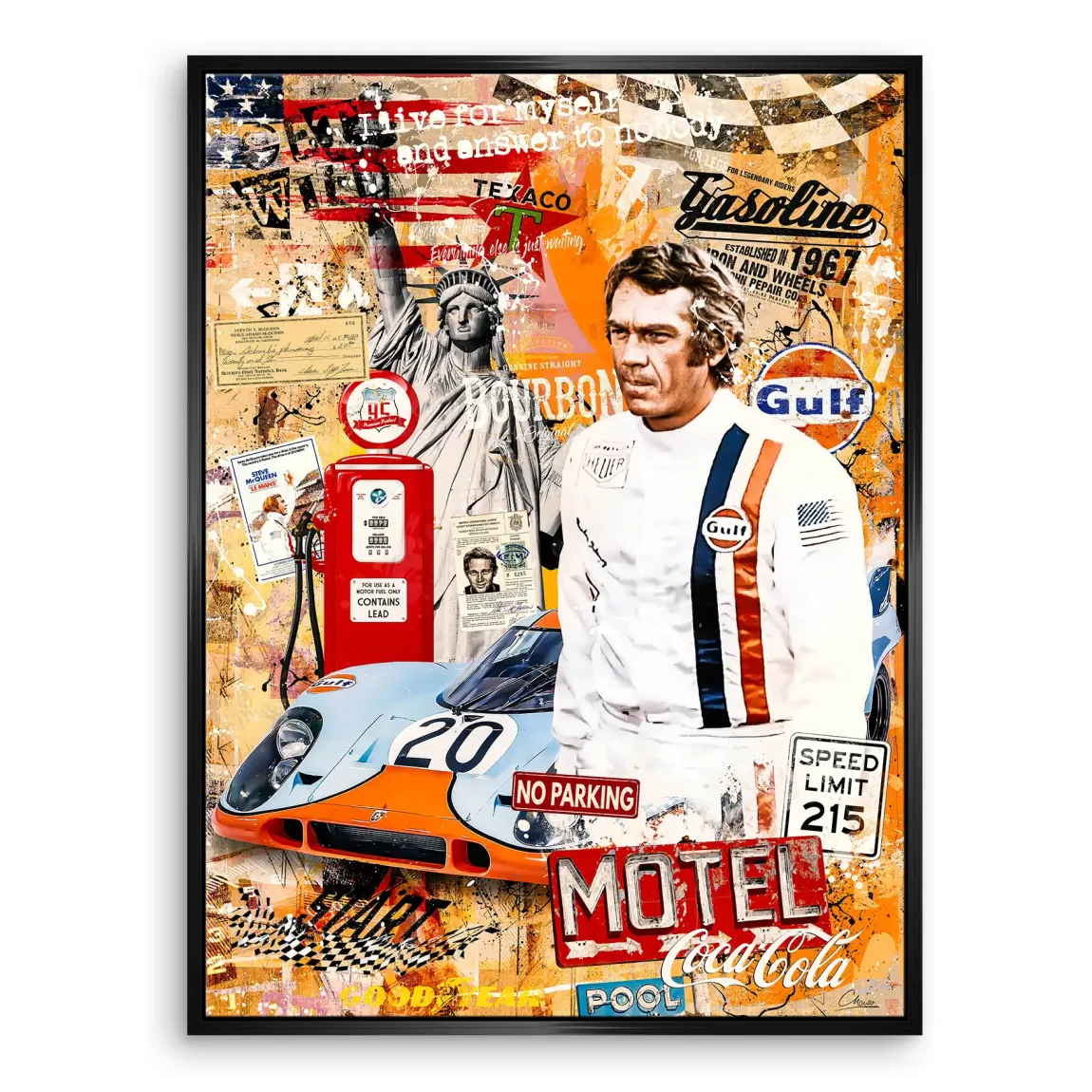 Steve McQueen Gasoline Spirit Leinwand Bild