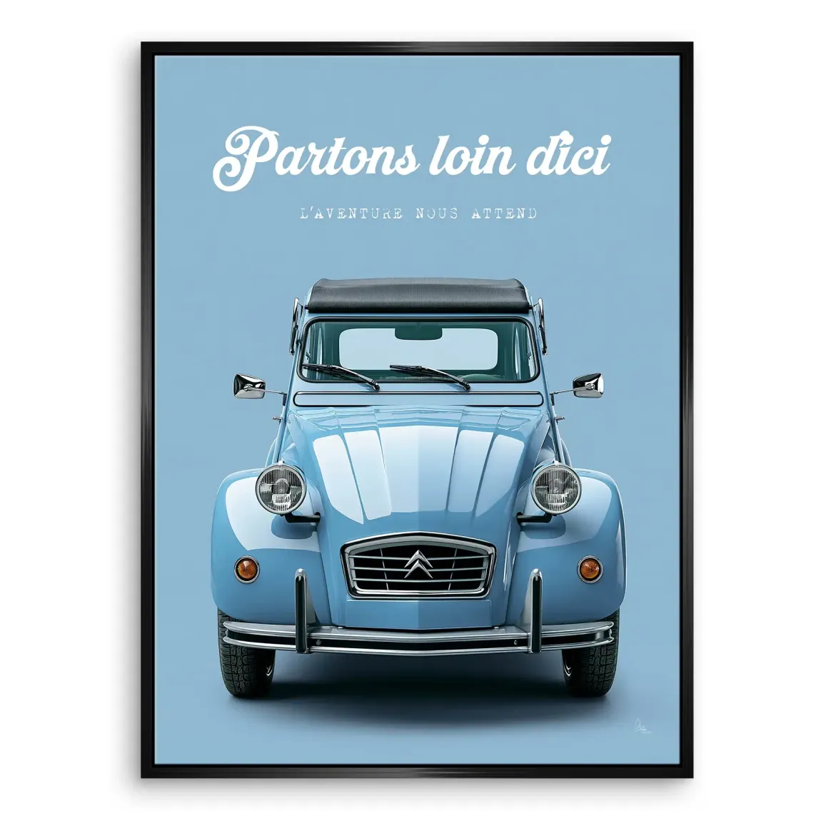 Citroen 2CV Bleu Leinwand Bild