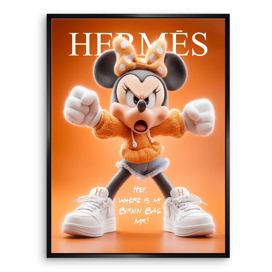 Orange Charm Minnie Maus Leinwand Bild