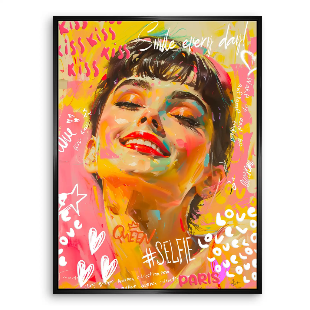 Audrey Graffiti Street Art Leinwand Bild INGALERIE