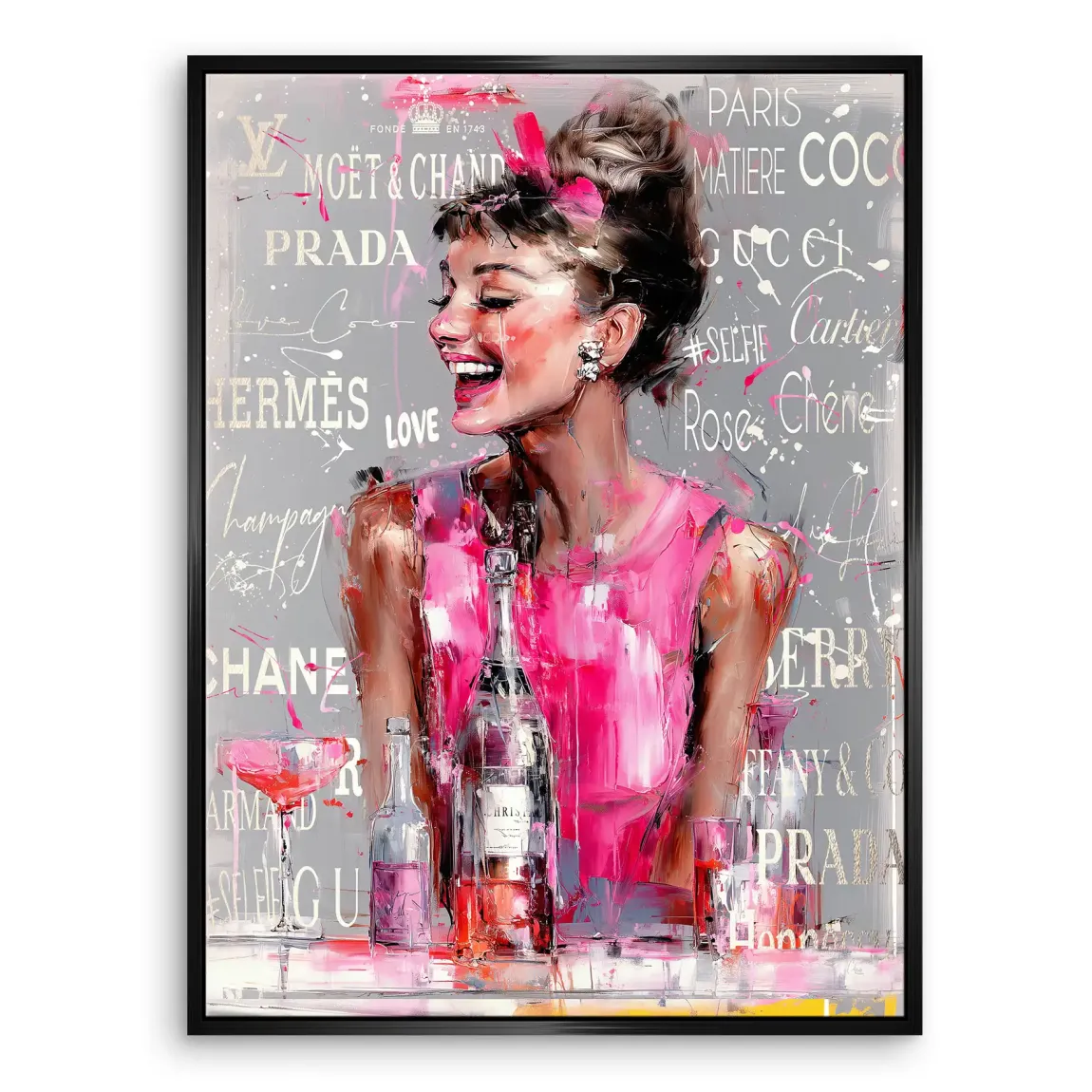 Champagne Bliss Audrey Hepburn Leinwand Bild