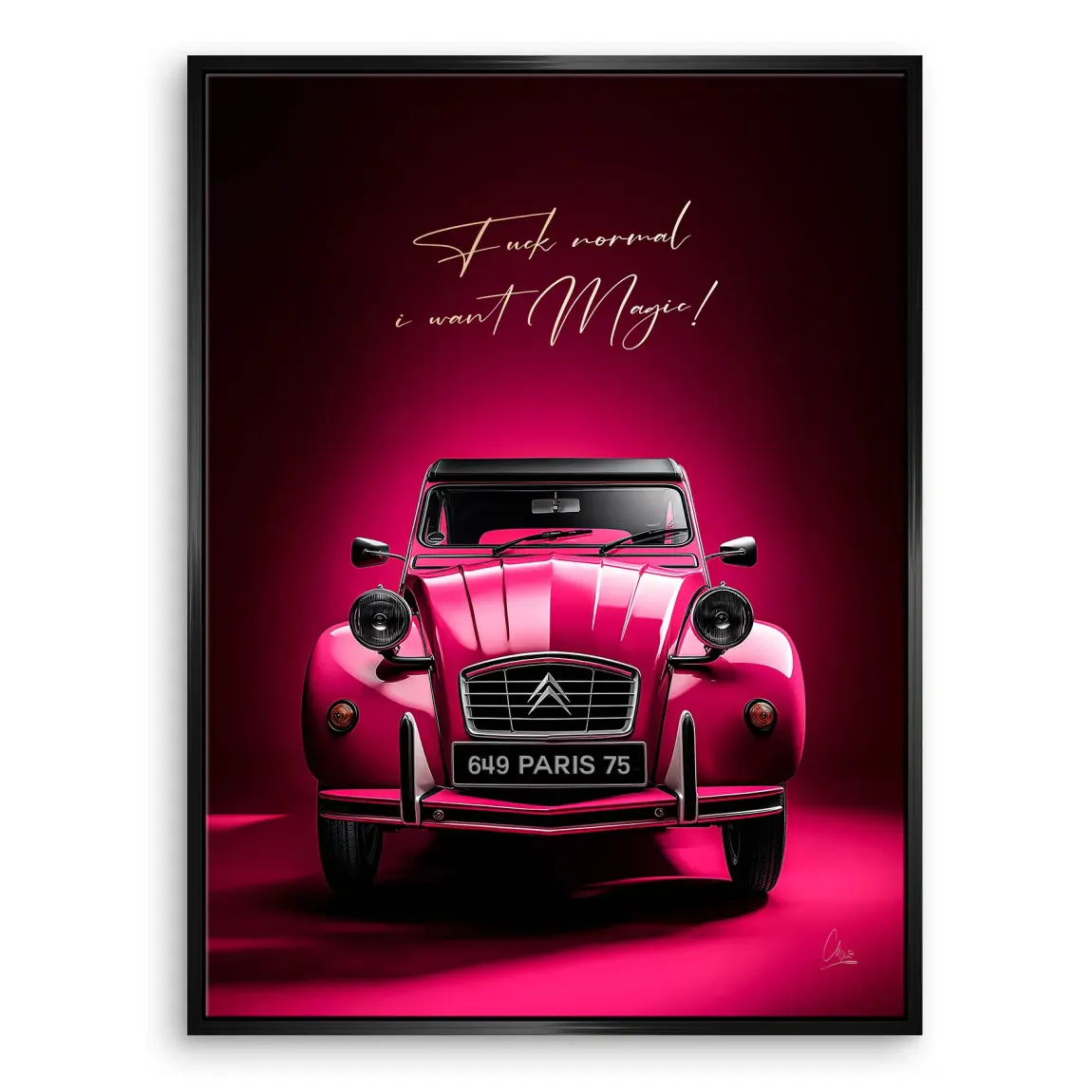 Pink Magic 2CV Leinwand Bild