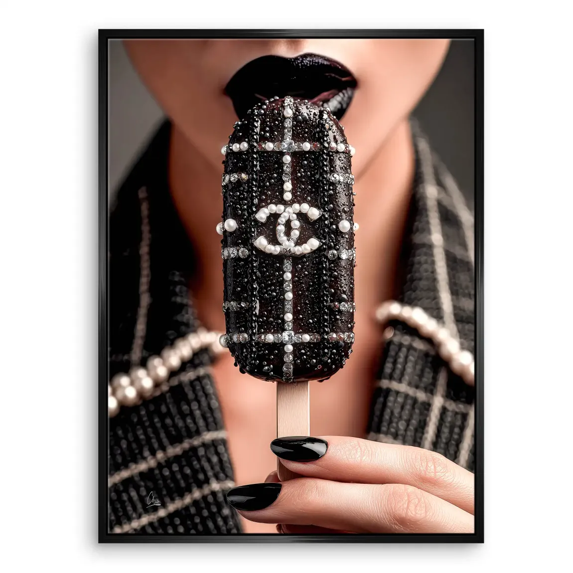 Black Pearl Ice Couture Leinwand Bild