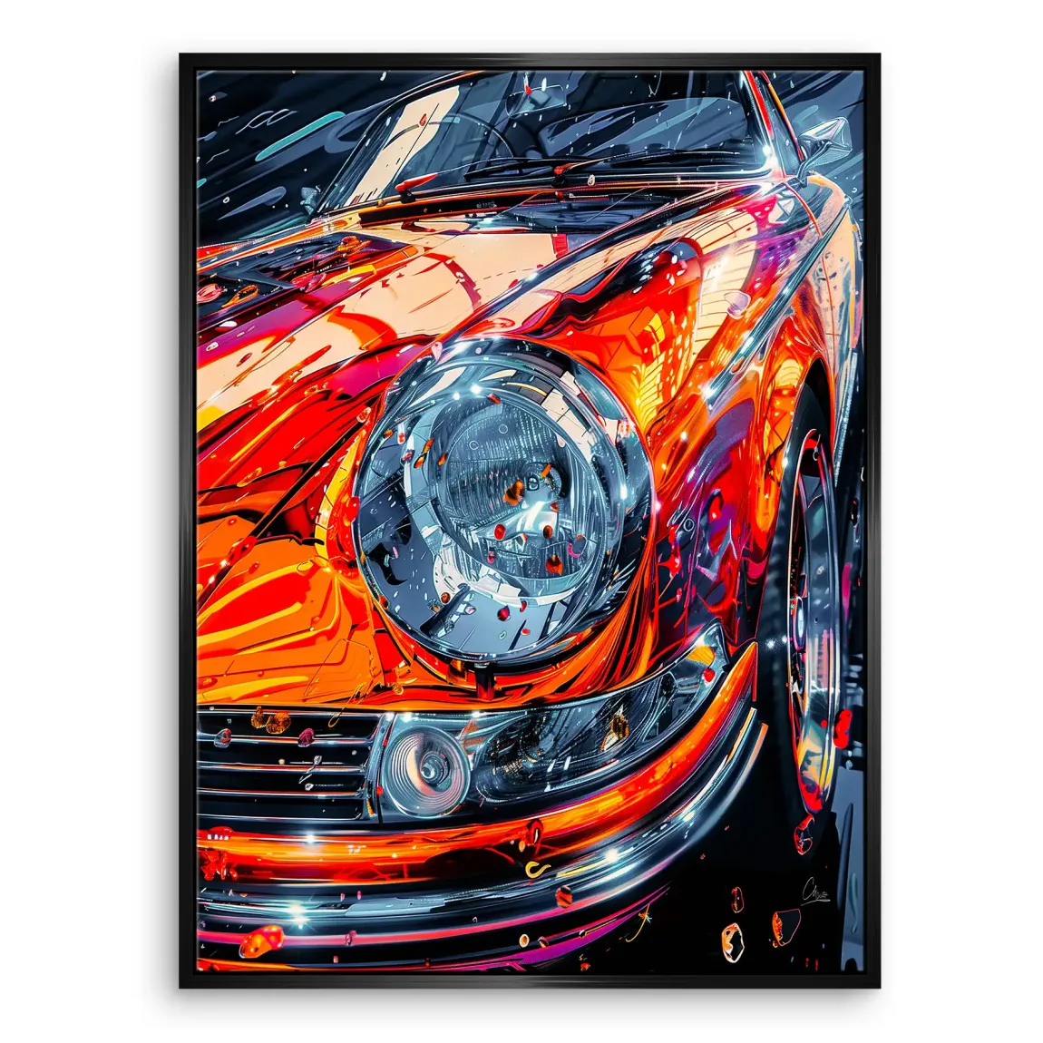 Vivid Motion 911 Porsche Leinwand Bild