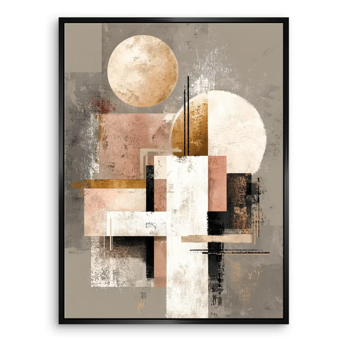 Goldene Geometrie Leinwand Bild