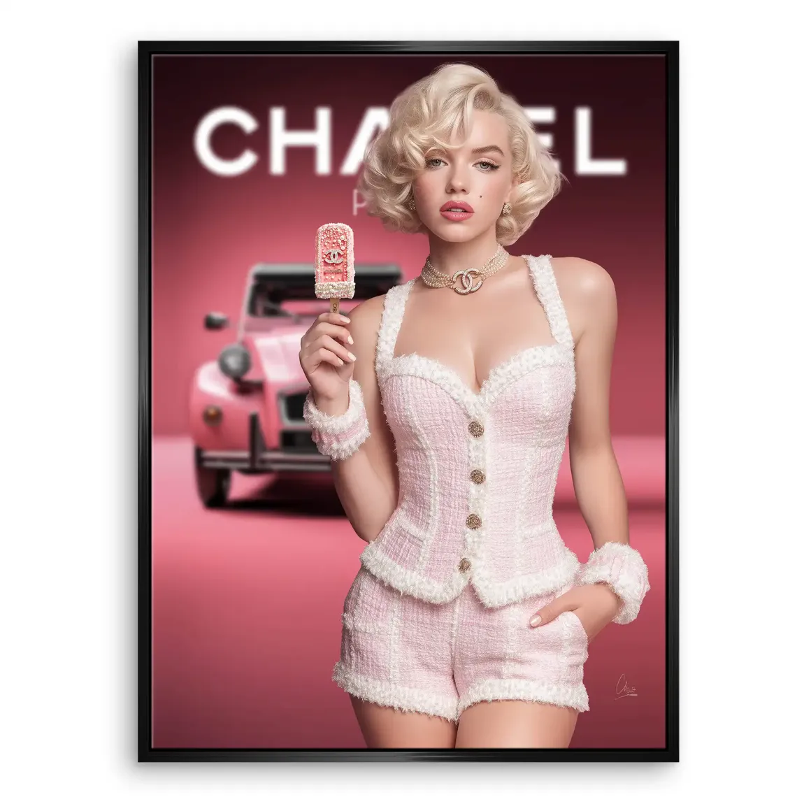 Pink Couture Marilyn Monroe Leinwand Bild