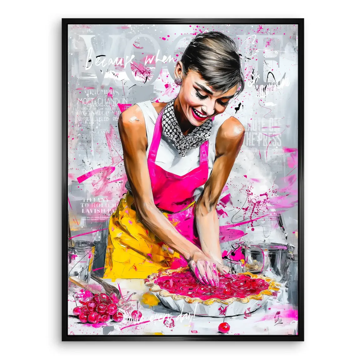 Cherry Bliss Audrey Hepburn Leinwand Bild