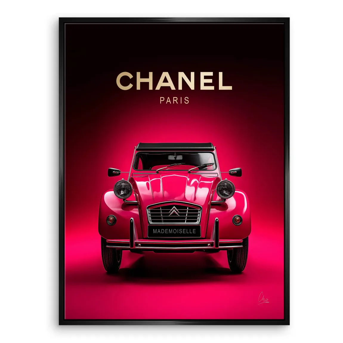 Mademoiselle Chic 2CV Leinwand Bild