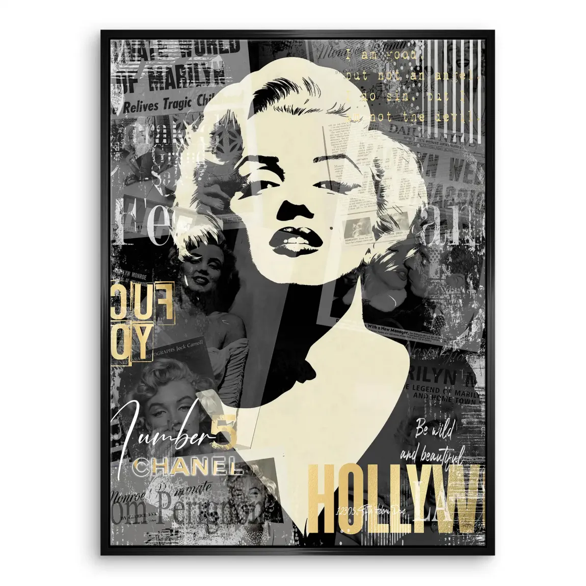 Marilyn Monroe Glamour News Leinwand Bild