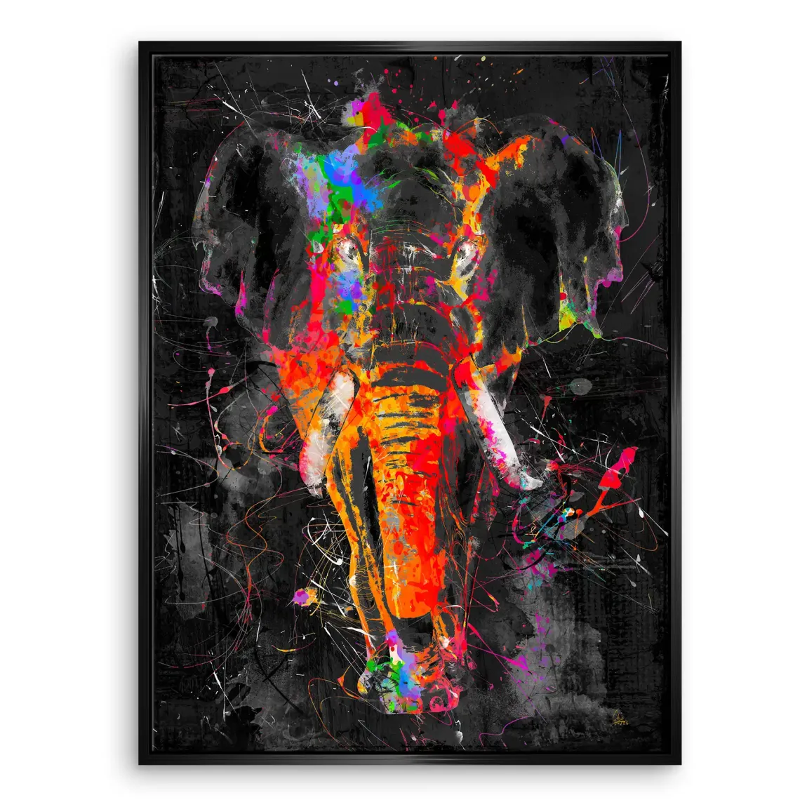 Bunter Elefant Leinwand Bild