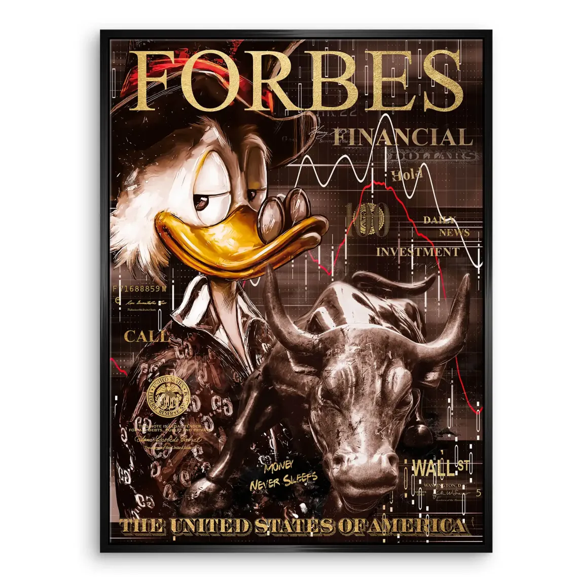 Wall Street Duck Leinwand Bild