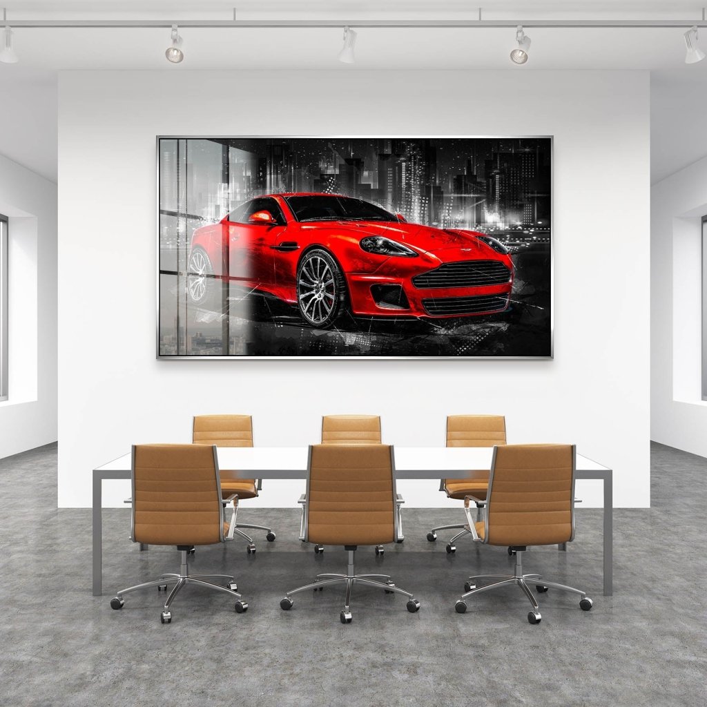 Aston Martin Abstrakt Red Style Acrylglas Bild INGALERIE