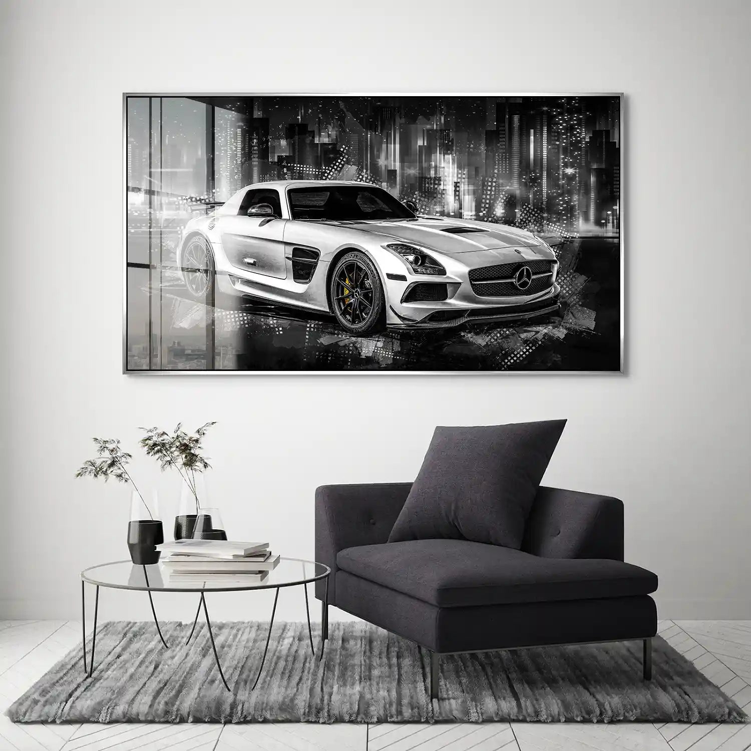 Mercedes SLS City Style Acrylglas Bild INGALERIE