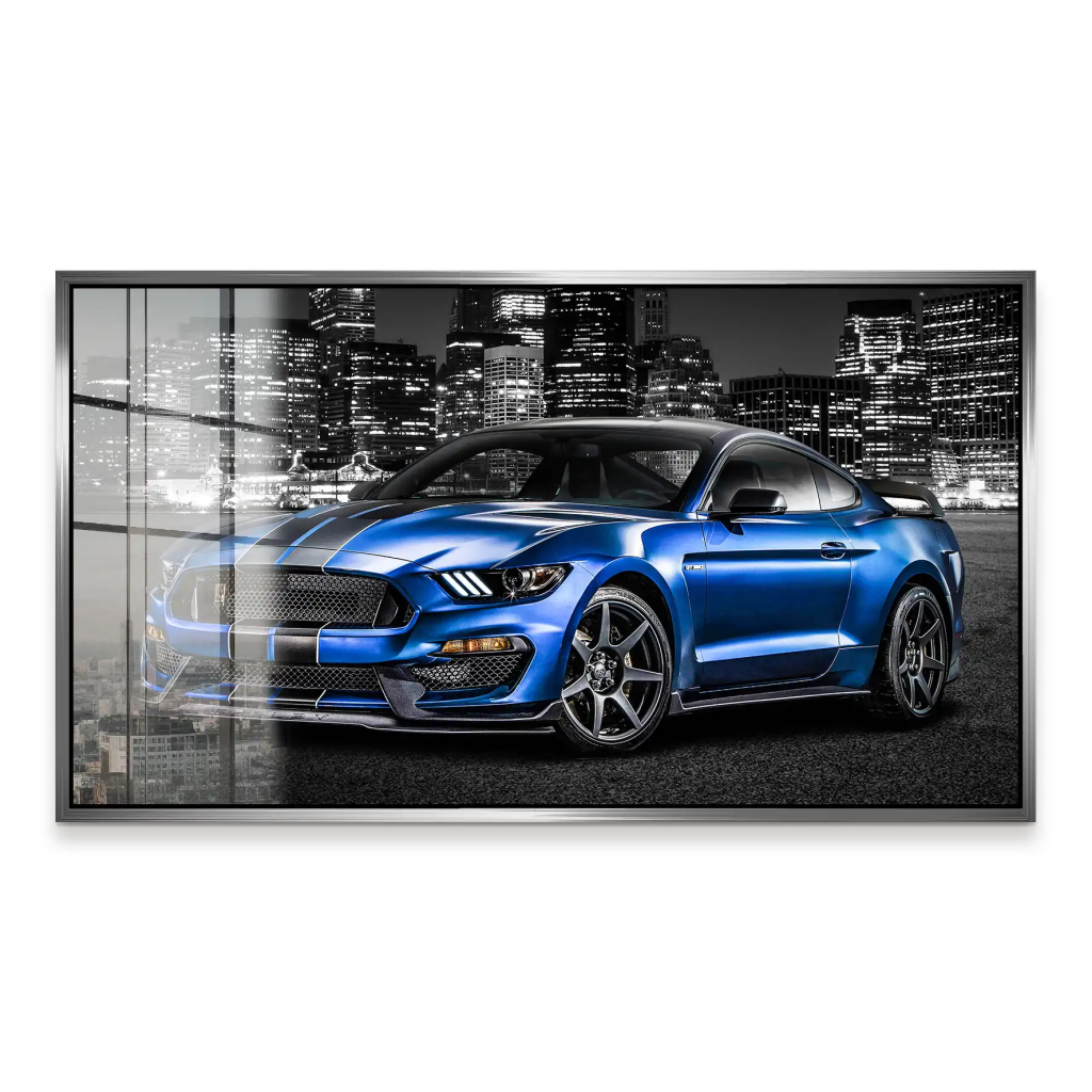 Ford Mustang Blue City Acrylglas Bild INGALERIE