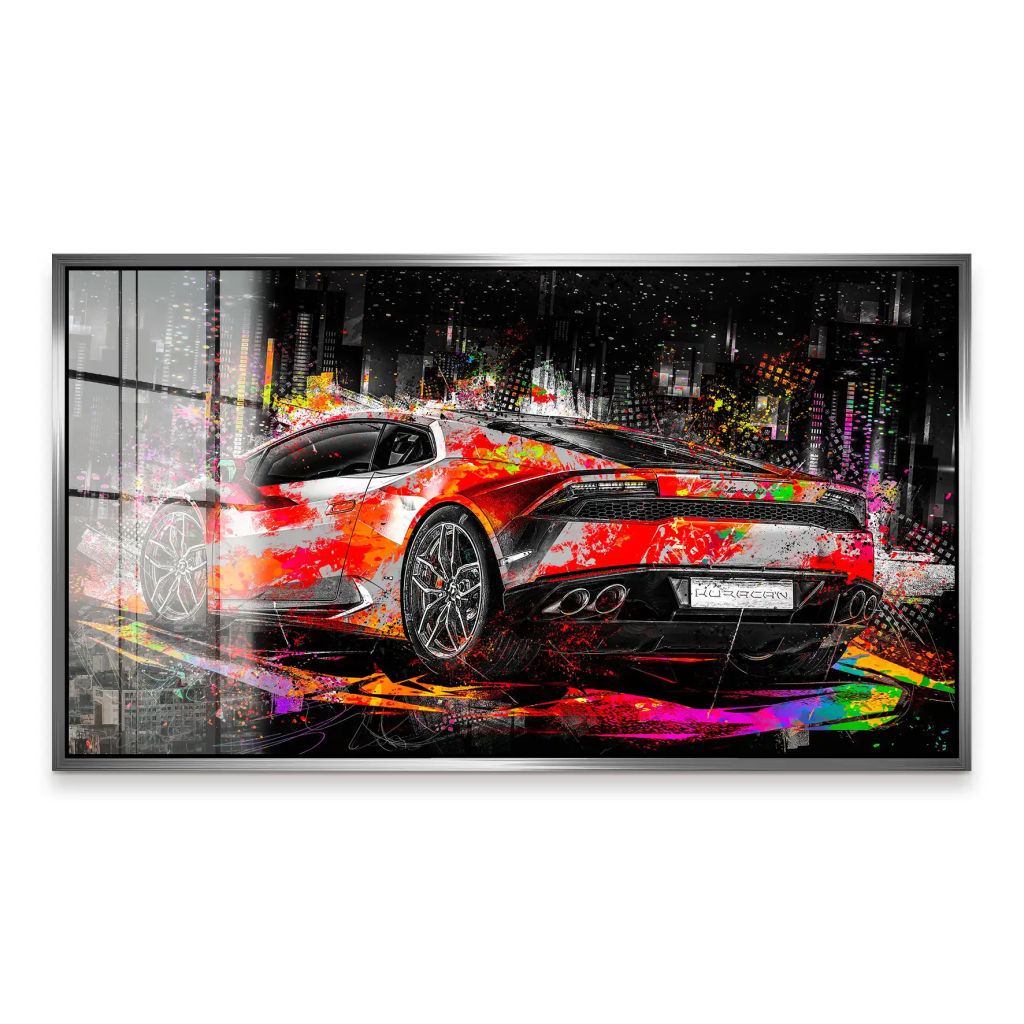 Lambo Huracan Pop Art Style Acrylglas Bild INGALERIE