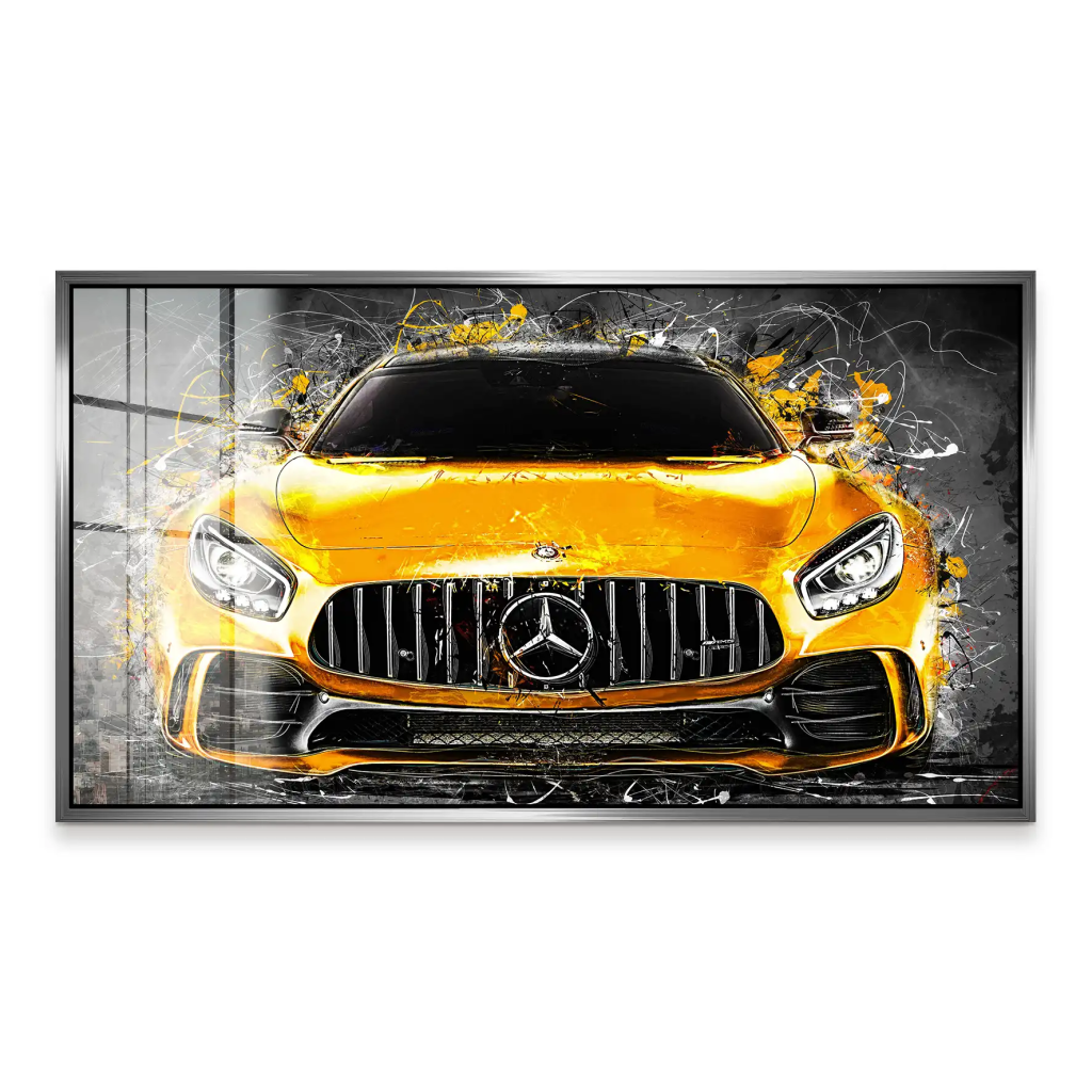 Mercedes AMG GT Yellow Style Acrylglas Bild INGALERIE