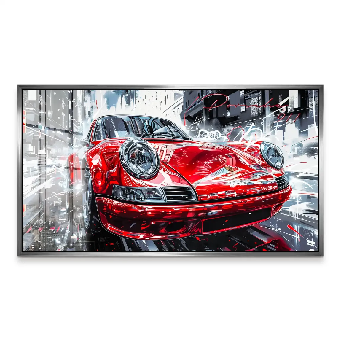 Porsche 911 Red City Acrylglas Bild
