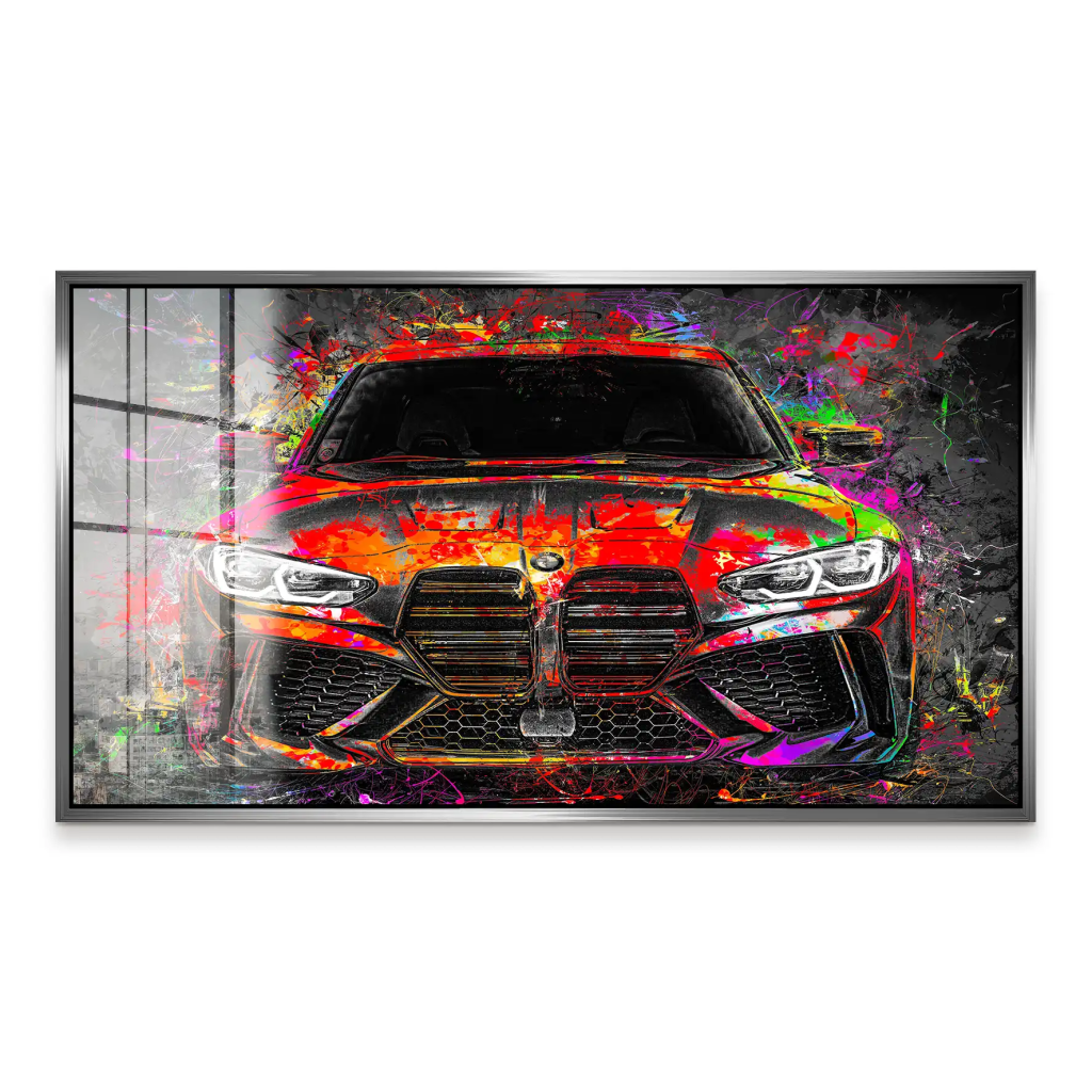 BMW M4 Pop Art Style Acrylglas Bild INGALERIE