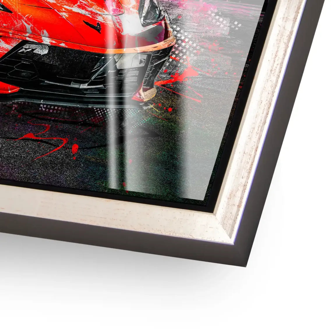 Corvette C8 Abstrak Red Style Acrylglas Bild INGALERIE