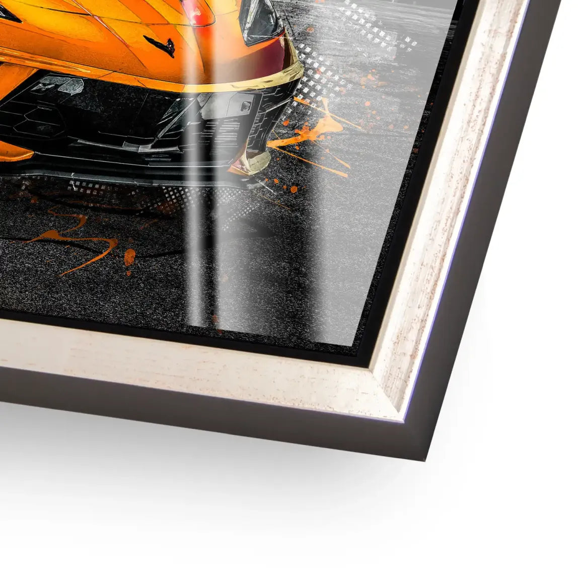 Corvette C8 Abstrak Orange Style Acrylglas Bild INGALERIE