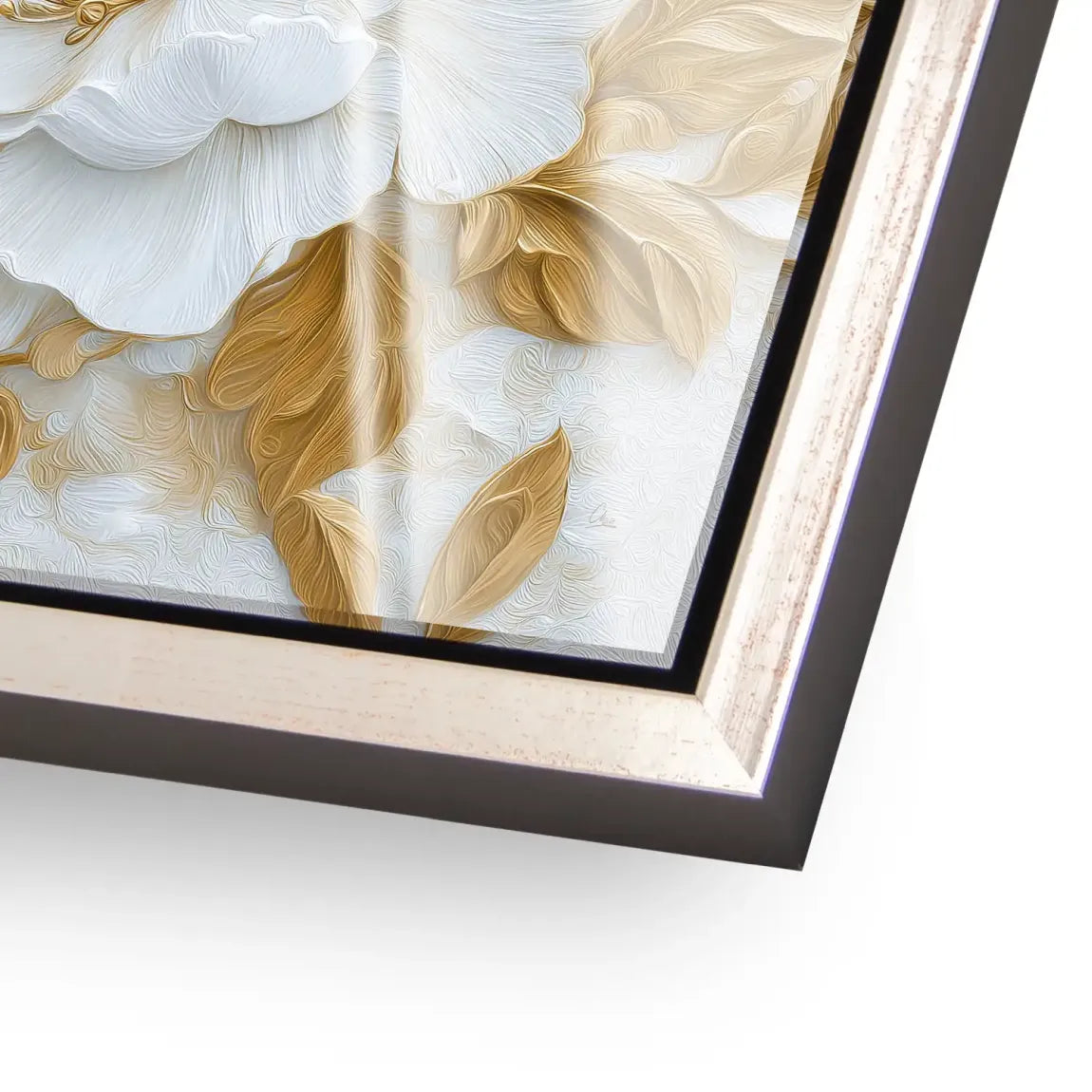 White Gold Rose Art Acrylglas Bild