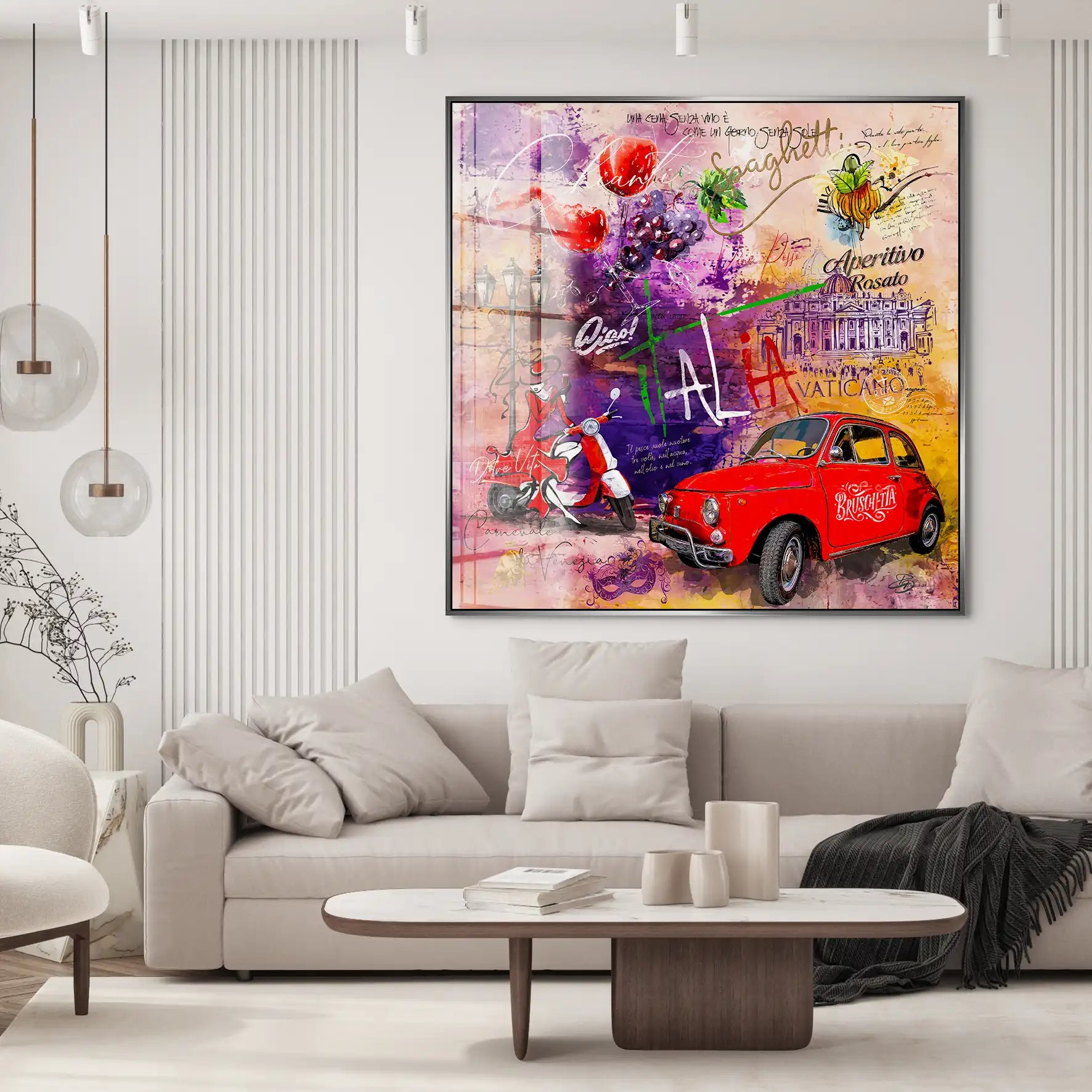 Italien Chianti Pop Art Acrylglas Bild INGALERIE