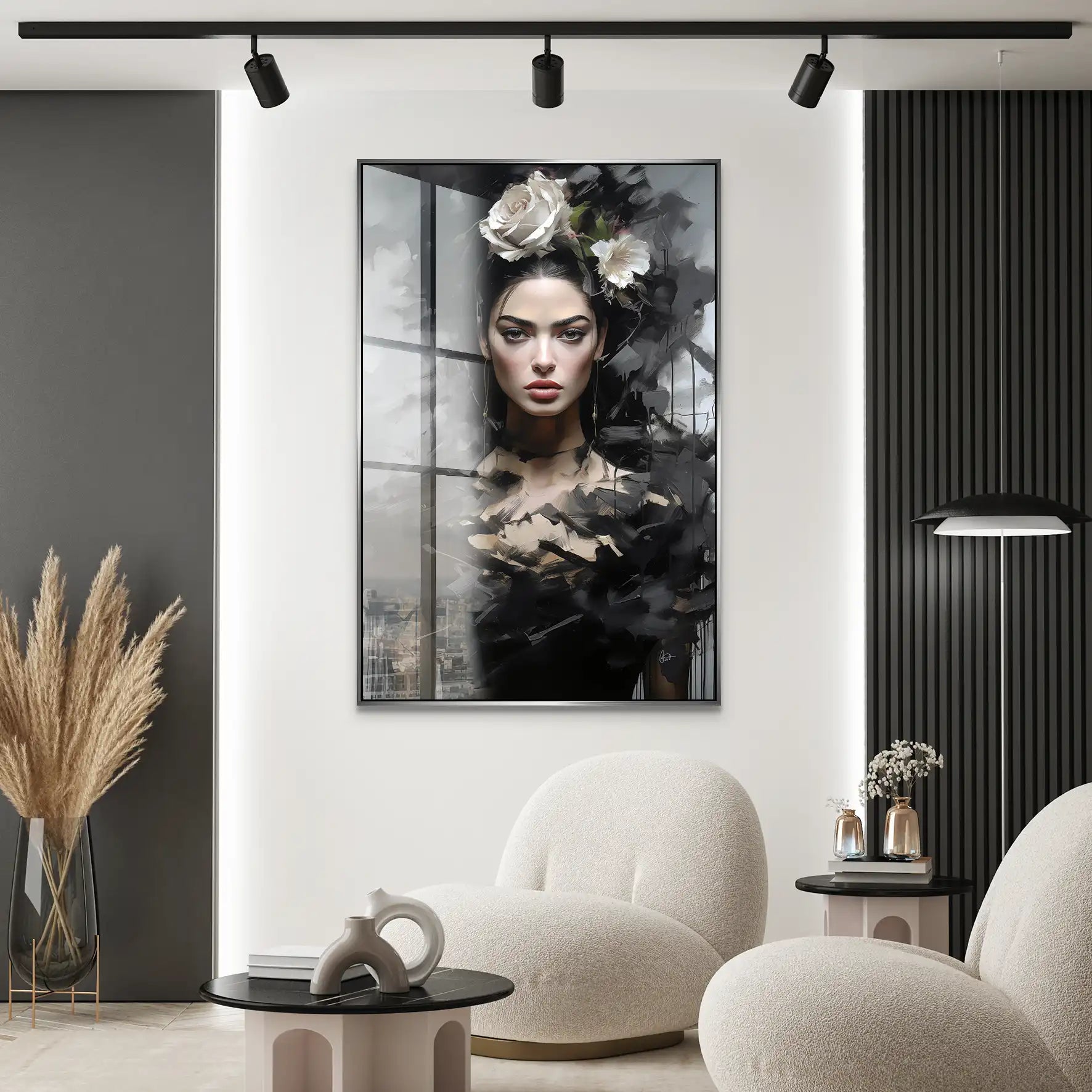 Frida Kahlo Black Art Acrylglas Bild INGALERIE