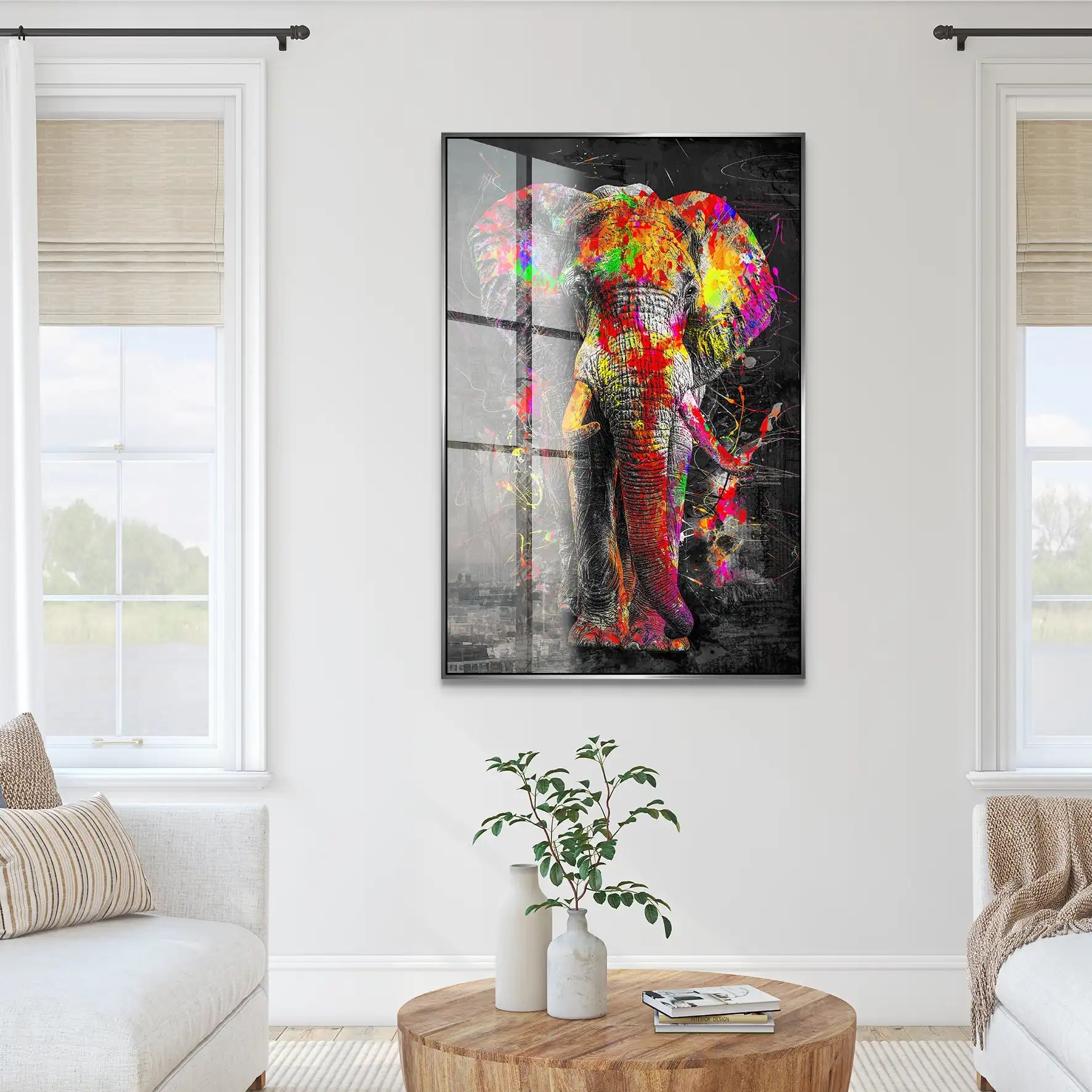 Elefant Abstrakt Style Acrylglas Bild INGALERIE