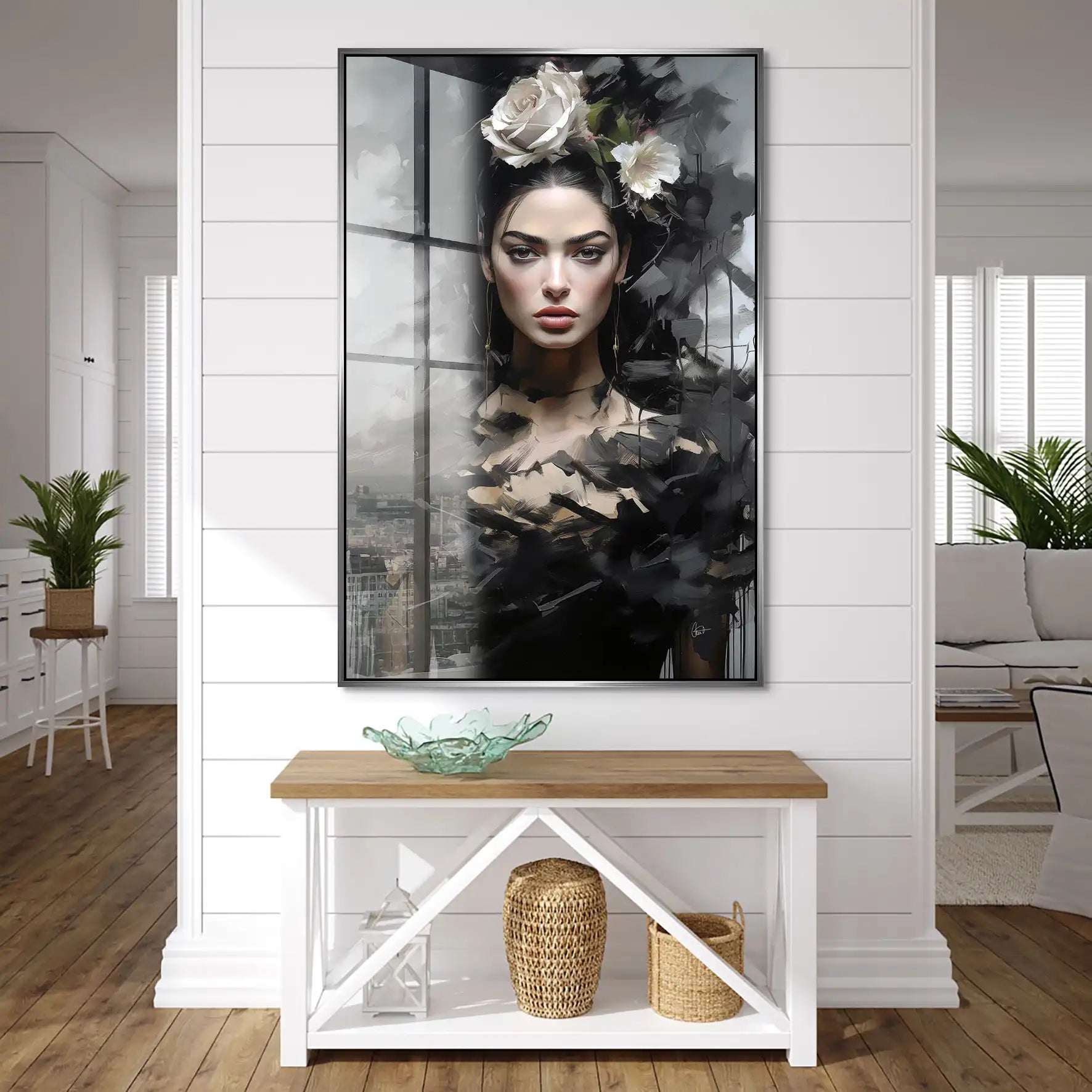 Frida Kahlo Black Art Acrylglas Bild INGALERIE
