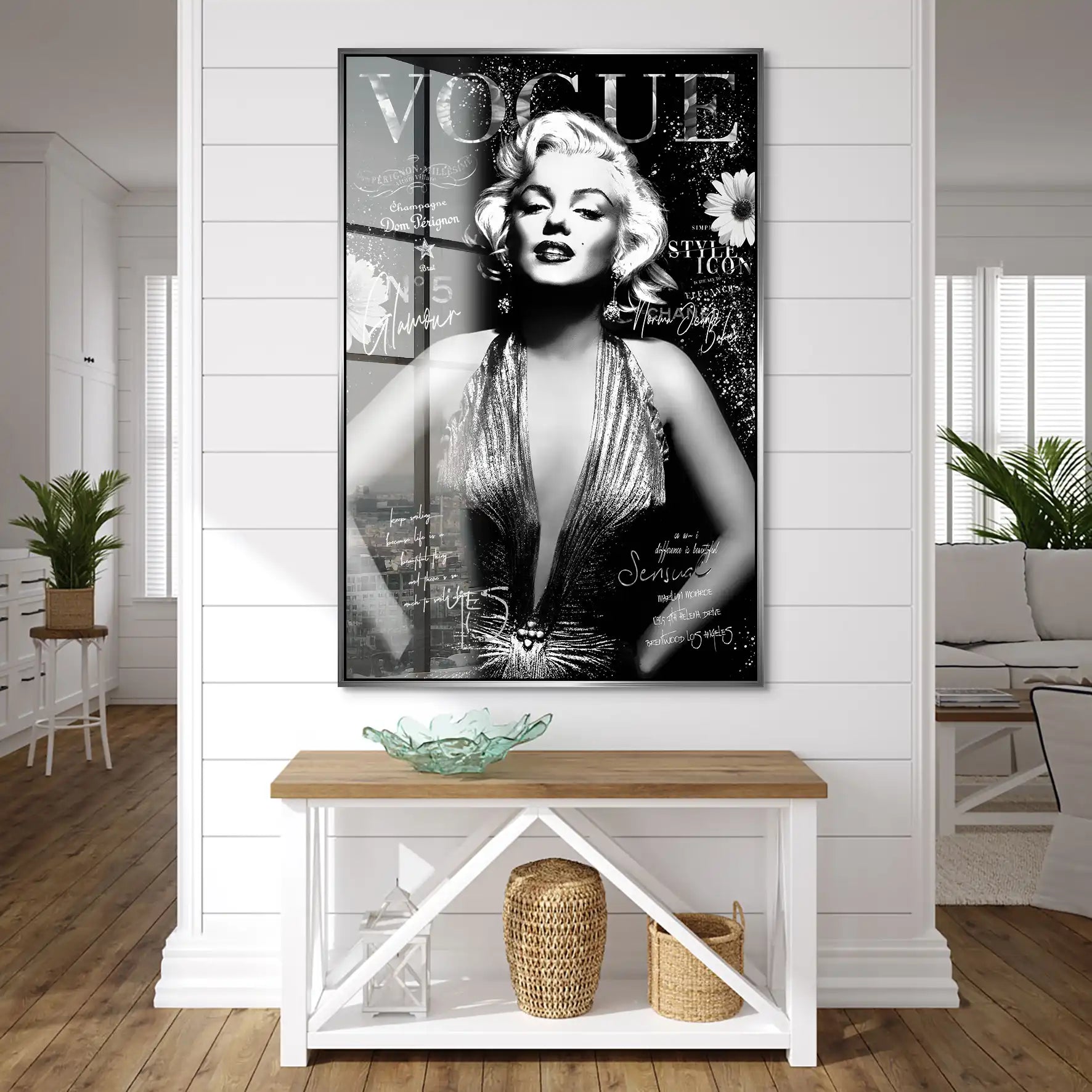 Marilyn Black Vogue Acrylglas Bild INGALERIE