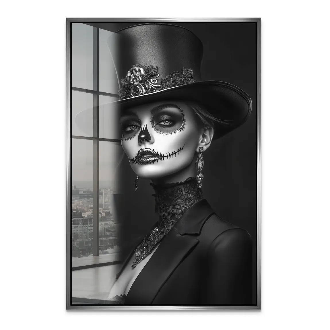Elegante Lady im modernen Catrina Stil Acrylglas Bild INGALERIE