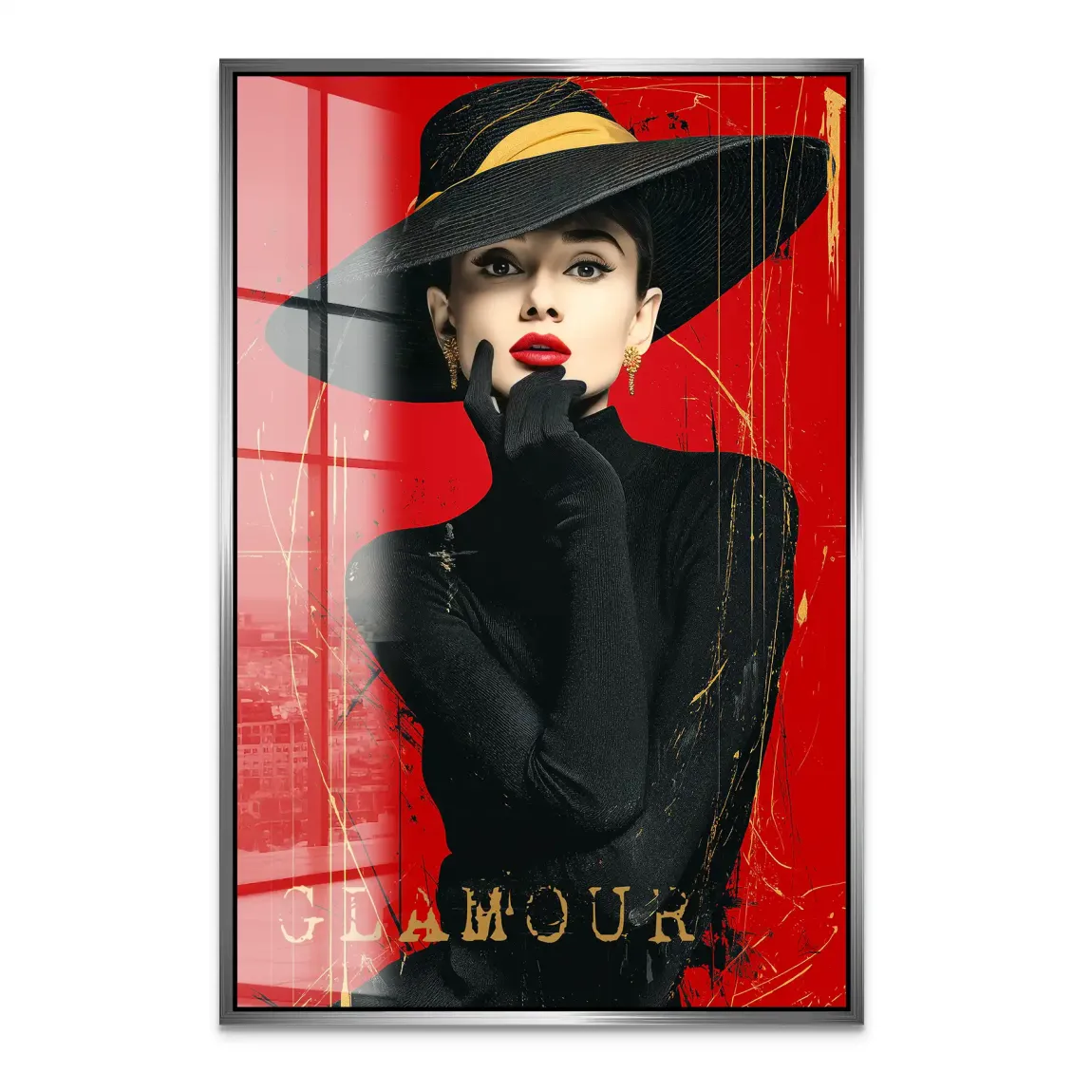 Audrey Hepburn Red Glamour Acrylglas Bild