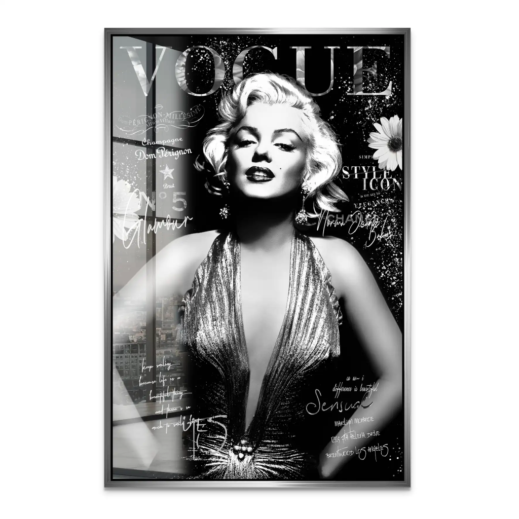 Marilyn Black Vogue Acrylglas Bild INGALERIE